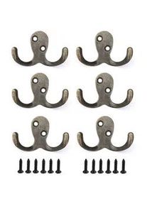 DanDiBo Wandhaken 6x 4,2 cm aus Metall Messingfarben 793826 , 6.8x4.2x2.2 cm , Garderobe, Garderobenhaken, Kleiderhaken