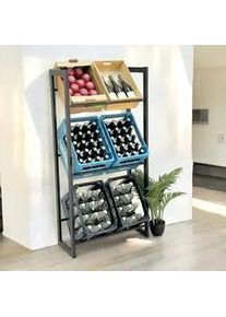 DanDiBo Getränkekistenregal 6 Kisten Schwarz Metall 71 cm Stehend , 71x141x31 cm , Küchen, Küchenmöbel