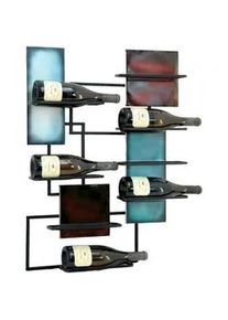 DanDiBo Weinregal Wand Metall Schwarz 8 Flaschen Schmal 96618 , 55x75x11 cm , Weinregale