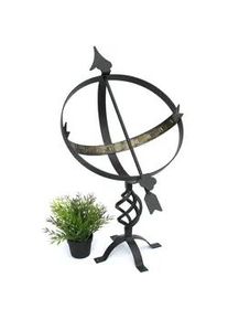 DanDiBo Sonnenuhr Garten Metall Schwarz 70 cm , 40x70x50 cm , Dekoration, Dekofiguren & Skulpturen, Dekoobjekte