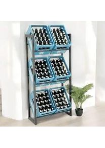 DanDiBo Bierkistenregal 6 Kisten Schwarz Metall 71 cm Stehend , 71x141x31 cm , Küchen, Küchenmöbel
