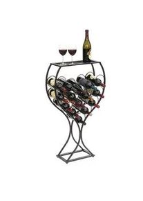 DanDiBo Weinregal Weinglas 15 Flaschen Metall Schwarz 100 cm , 56x96x20.5 cm , Weinregale