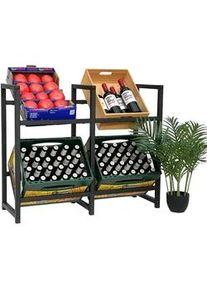 DanDiBo Getränkekistenregal 4 Kisten Schwarz Metall 91 cm Stehend , 91x75x31 cm , Küchen, Küchenmöbel