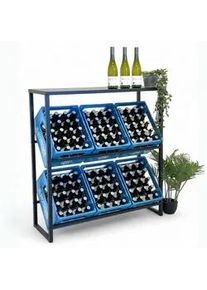 DanDiBo Getränkekistenregal 6 Kisten mit Ablage Metall 100 cm , 100x108x32 cm , Küchen, Küchenmöbel