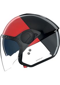 Nolan N20-2 Visor Blocco 353, open face helmet , color: Black/Red/White/Dark Grey , size: S