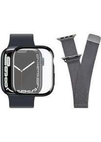 Rostfritt st&aring;l smartwatch armband & sk&auml;rmskydd | PanzerGlass&trade; | Apple Watch 4/5/6/SE | 42/44/45/49 mm | silver