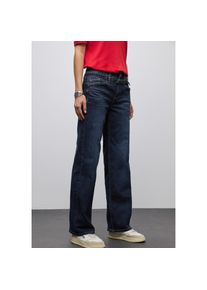Street One, Damen, Weite Jeans mit Jeans-G&uuml;rtel, Dark blue washed, L&auml;nge 32, 34 -L&auml;nge 32, Dark blue washed, Wide Leg Jeans im Loose Fit von STREET 