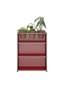 USM Haller Sideboard avec Insert plantes Rubin rouge