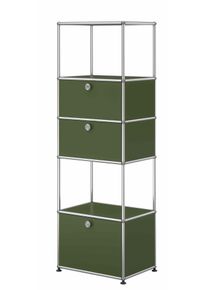USM Haller Etagère avec cadre d'insertion Vert olive