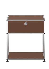 USM Haller Table de nuit avec compartiment ouvert Brun