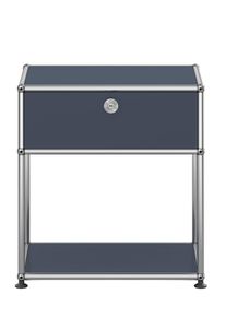 USM Haller Table de nuit avec compartiment ouvert Anthrazit gris