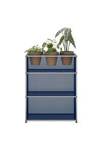 USM Haller Sideboard avec Insert plantes Acier bleu
