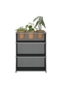 USM Haller Sideboard avec Insert plantes Graphit noir