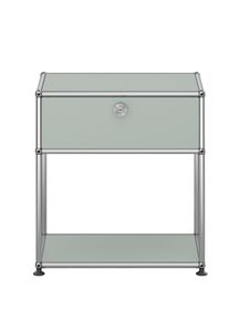 USM Haller Table de nuit avec compartiment ouvert Gris clair