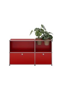 USM Haller Sideboard avec Portes pliantes et Insert plantes Rubin rouge