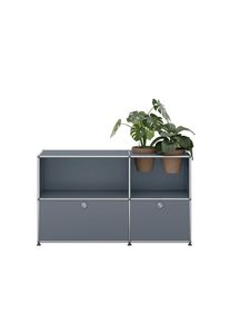 USM Haller Sideboard avec Portes pliantes et Insert plantes Medium gris