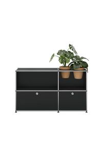 USM Haller Sideboard avec Portes pliantes et Insert plantes Graphit noir