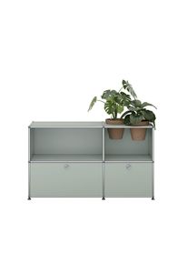 USM Haller Sideboard avec Portes pliantes et Insert plantes Gris clair