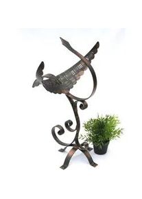 DanDiBo Sonnenuhr Phönix Metall Schwarz Bronze 65 cm , 40x65x38 cm , Dekoration, Dekofiguren & Skulpturen, Dekoobjekte