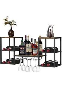 DanDiBo Weinregal Wand Metall Schwarz 8 Flaschen Wandregal , 88x40x25 cm , Weinregale
