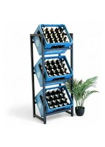 DanDiBo Getränkekistenregal 3 Kisten Schmal Metall Stehend 47 cm 96599 , Schwarz , 47x113.5x31 cm , Küchen, Küchenmöbel