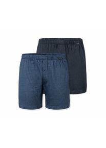 2 Schiesser jersey boxeralsó - férfi - méret Xl/7 - kék/mintás