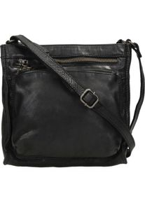 Bear Rock, Handtasche, Bären Design Medium Crossbodybag / Umhängetasche Damen - Leder - Davita - Schwarz, Schwarz