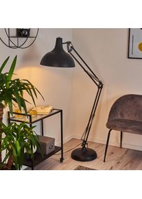 hofstein Lampadaire Hallsta Chrome, Noir, 1 lumi&egrave;re