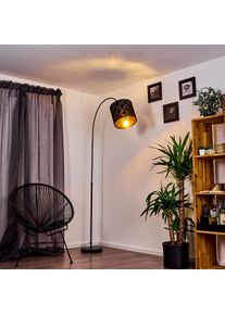 hofstein Arnoya Booglamp Zwart, 1-licht, Stoffen kap