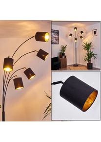 hofstein Lampadaire Bhutan Noir, 5 lumi&egrave;res, Abat-jour en tissu