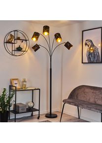 hofstein Lampadaire Opatija Noir, 5 lumi&egrave;res, Abat-jour en tissu