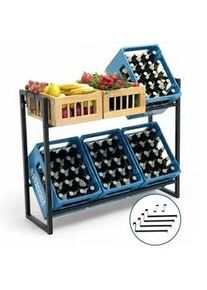 DanDiBo Getränkekistenregal 6 Kisten Schwarz Metall 100 cm , 100x82x32 cm , Küchen, Küchenmöbel