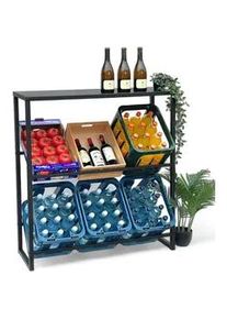 DanDiBo Getränkekistenregal 6 Kisten mit Ablage Metall 100 cm , 100x108x32 cm , Küchen, Küchenmöbel