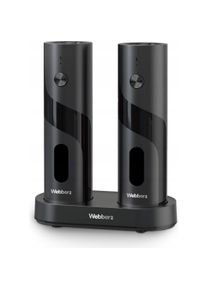 Webber Elektrisches Salz- und Pfeffermühlenset Wiederaufladbar USB 2 Stück Einstellbares Mahlen mit Licht, Pfeffermühle + Salzmühle