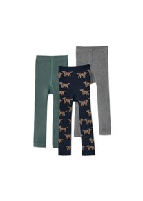 Tchibo - 3 Kinder-Thermoleggings - Gr. 122/128 - dunkelblau/jacquard