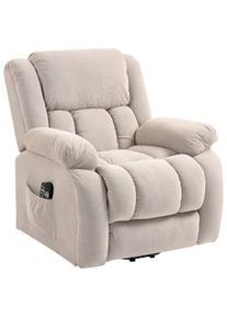 HOMCOM Poltrona Alzapersona e Reclinabile con Telecomando Beige