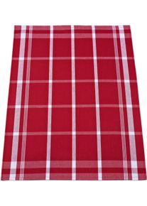 Ross Geschirrtuch »Exclusiv« Blockkaro, 50% Baumwolle, 50% Leinen, 50x70 cm in rot