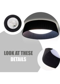 Paco Home Deckenleuchte »TARTE« E27 Rund Büroleuchte 2 x E27 Textilschirm Modern Geschlossen Unifarben in schwarz, Größe Ø 37 cm Höhe: 11,5 cm