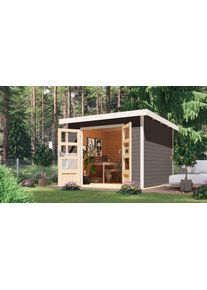 Karibu Gartenhaus »"Plutino B"« terragrau-weiß, -staubgrau oder -anthrazit in grau