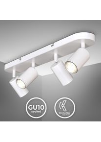 B.K.LICHT Deckenspots GU10 1 Stk. 4-flammige Spotlampe in weiß, Größe Höhe: 9 cm