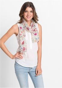 Sidensjal - beige - storlek Onesize - bonprix