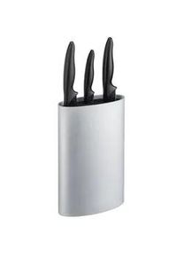 Relaxdays Messerblock oval , Silberfarben , Kunststoff , 16.5x22x6.5 cm , Küchenmesser, Messerblöcke