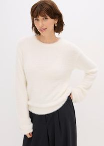 bonprix Sweter z pluszu, biały, 52/54