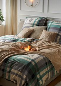 bonprix Ágyneműhuzat kockás mintázattal, zöld, 1x 80/80 cm, 1x 135/200 cm