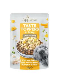12x85g Taste Toppers i s&aring;s Kyckling, &auml;rtor, pumpa & vita b&ouml;nor Applaws v&aring;tfoder hund