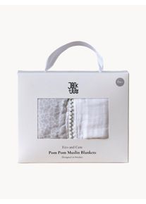 Jack o Juno Mantas infantiles Pearl & Giraffe, set de 2 Gris Bambú, Algodón An 120 x L 120 cm