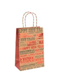 Idena, Geschenkverpackung, Papiertasche Frohe Weihnachten / Happy New Year 25x33x12cm Kraftpapier 140g/m² (Geschenktüte)