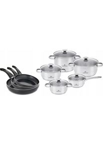 Gerlach Zestaw garnków 10 el. FIRST, Pfanne + Kochtopf, Silber