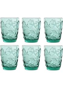 Esprit Gläserset Mediterraner Mit Relief 290 ml (6 Stück), Trinkgläser, Türkis