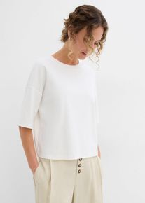bonprix Mujer, Camiseta de algodón orgánico puro, blanco, 44/46